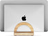 Premium Wood Vertical Laptop Stand, Adjustable Dual Slot Bamboo Holder for MacBook, Dell, HP, Space-Saving Desktop
