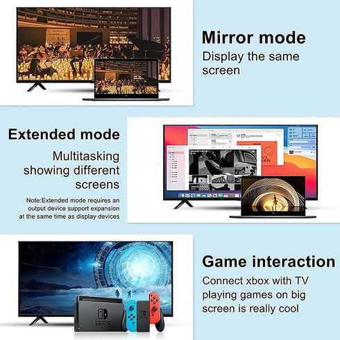 6FT, 1080P@60Hz HDMI to VGA Cable Uni-Directional HDMI to VGA Adapter Cable Male to Male Video Cord Compatible