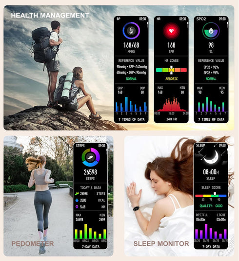 Iaret Smart Watch for Women, Fitness Tracker Waterproof Smartwatch for Android iOS Phones, 1.7" HD Full Touch Screen