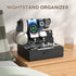 Pezin & Hulin Wooden Charging Station, Bedside Nightstand Tray, with Spacious Drawer, Felt Pads for Phones, Watch, Idea