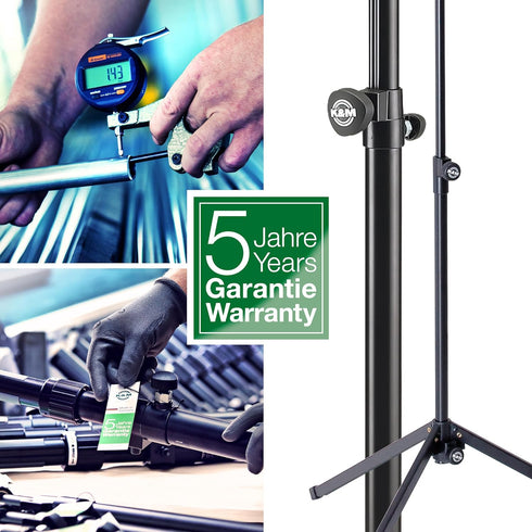 K&M Headphones, Black, Universal Support, Portable Electronic Device Stand, Steel Construction, Rubber Covered