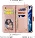 UEEBAI 13 6.1 inch, Wallet Case for iPhone Premium Vintage PU Leather Magnetic Closure Handbag Zipper Pocket Case