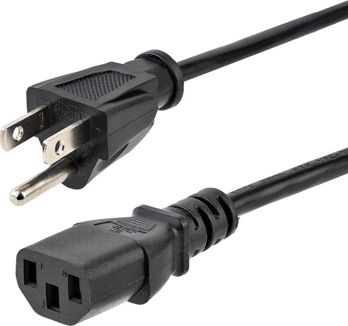StarTech.com 25ft (7.6m) Computer Power Cord, NEMA 5-15P to C13, 10A 125V, 18AWG,