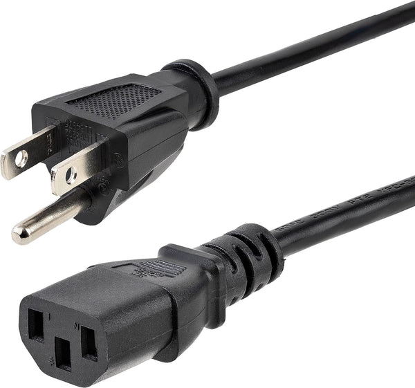 StarTech.com 25ft (7.6m) Computer Power Cord, NEMA 5-15P to C13, 10A 125V, 18AWG,