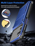 COOYA Samsung Galaxy A15 Case Wallet, 5 Credit Card Holder ID Slot Flip Cover, Dual Layer Protective Blue