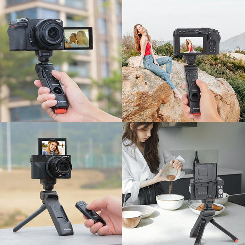 King Ma Camera Mini Tripod with Remote Handle, Small Camera Holder Compatible with Sony ZV-1F ZV-E10 ZV-1 ZV-E1 and