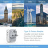 TESSAN US to UK Plug Adapter, Type G Travel Converter with 3 USB Charger and 4 Outlets for USA to UK