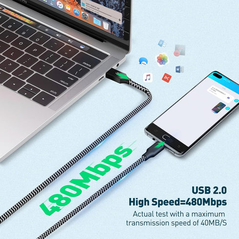 Micro USB Charging Cable 10/10/10FT, 3 Pack Nylon Braided Charger Cables for Samsung, Nexus, LG, Smartphones, Tablets