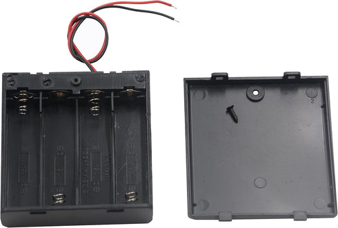 Pack of 2 AA Battery Holder with Switch, 4X 1.5V 6V Battery Holder with Leads