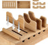 Bamboo Charging Station Organizer for Multiple Devices, Nightstand Bedside Desk Docking Charger for Laptops, Tablets,