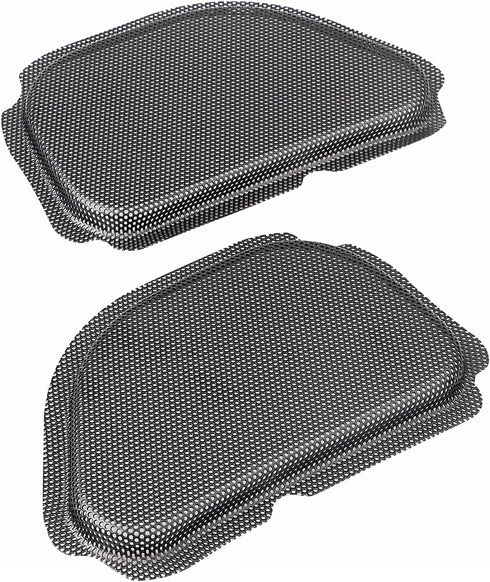 Black Metal Fairing Mesh Front Speaker Grills Cover Trim Replacement for Harley Road Glide FLTR (1998-2013)