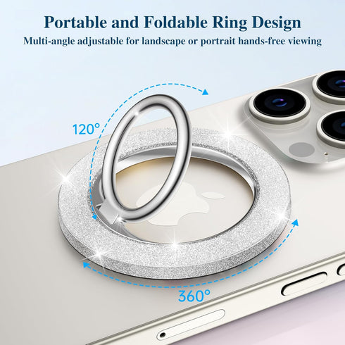 GVIEWIN Magnetic Phone Ring Holder, Compatible with MagSafe, Adjustable Kickstand for iPhone 15 Pro Max/Pro/Plus
