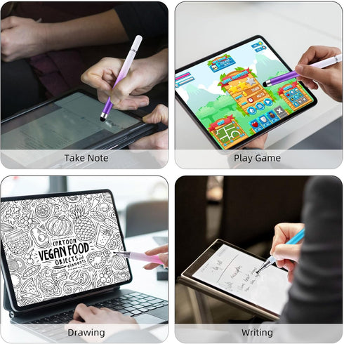 2 in 1 Stylus Pens for Touch Screens, 3 Pcs Stylus Pencil with Transparent Disc & Silicone Tip for All Touch Devices