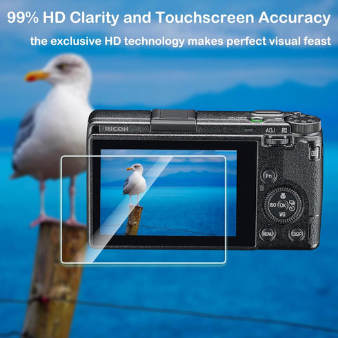 Screen Protector for Ricoh GR III GR III X, 9H Hardness 0.3mm Ultra-thin Tempered Glass, 3 Pieces