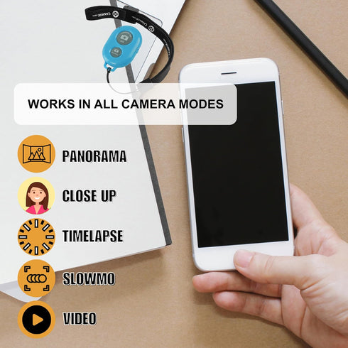 CamKix Wireless Camera Shutter Remote Control for Smartphones, Create Amazing Photos and Selfies (Blue)