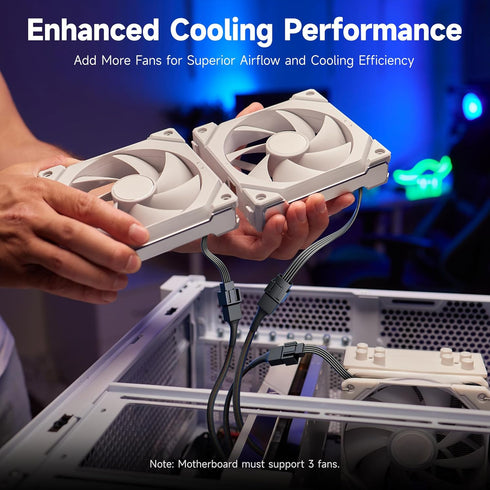Cable Matters 2-Pack 3 Way 4 Pin PWM Fan Splitter Cable - 12 Inches / 30cm, 1x PWM-Controlled Fan with 2 Follower Fans