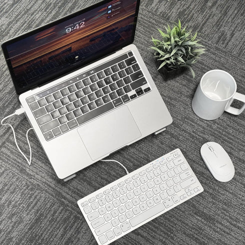Macally Small USB C Keyboard, Plug & Play Wired Apple Keyboard for Mac mini, MacBook Pro/Air, iMac, iPad, Windows