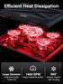 Kootek Laptop Cooling Pad with 5 Quiet Fans - Height Adjustable Laptop Cooler for 12"-17" Gaming Laptop, Red