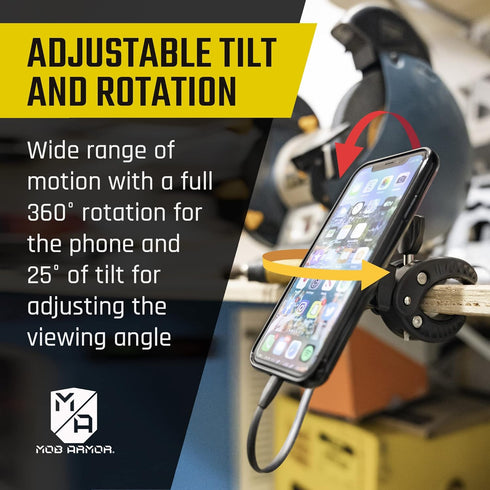 Mob Armor MobNetic Claw - 360° Rotation Bar Mount for Golf Carts, Strollers, Universal Car Magnetic Phone Mount