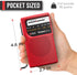 PowerBear Portable Radio | AM/FM, 2AA Battery Operated with Long Range Reception (Red)