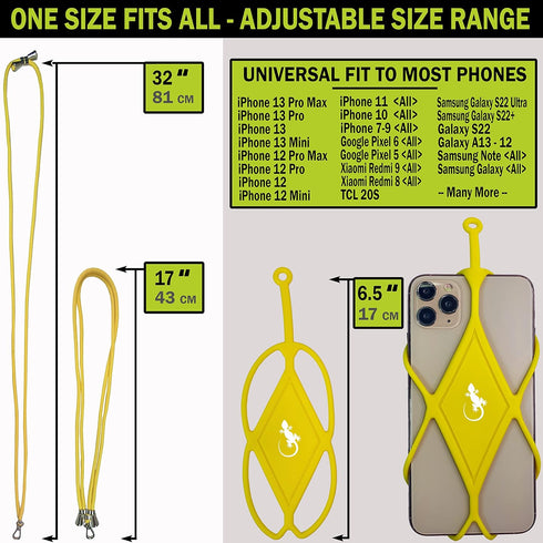 Cell Phone Lanyard Crossbody - by Gecko Cell Phone Lanyards for Around The Neck Compatible with iPhone Neck Holder -