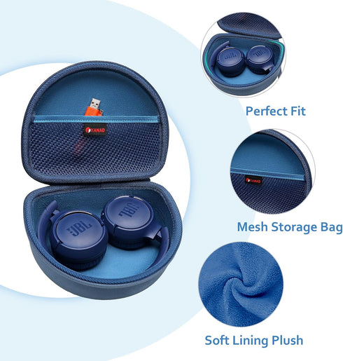 XANAD Hard Travel Case for JBL Tune 510BT/520BT/760NC/660BTNC/710BT/Live 460NC Bluetooth Headphones (Blue)