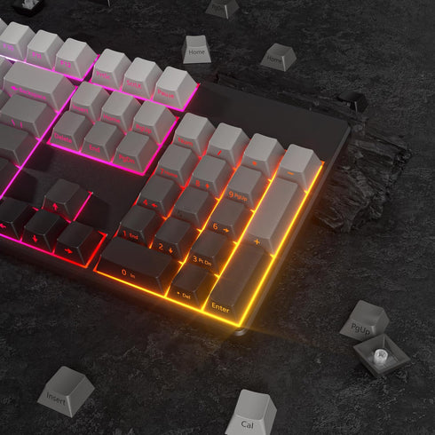Guffercty kred 140-Keys Side Printed Keycap, PBT Gradient Keycaps 75 Percent, Cherry Profile Minimalist Style Custom