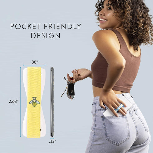 LOVEHANDLE Universal Phone Grip - Bumble Bee Design Elastic Strap for Most Smartphones and Mini Tablets