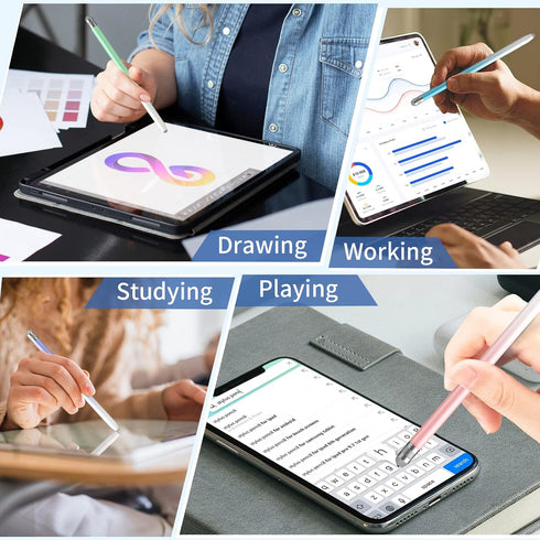 4PCS Stylus Pens for Touch Screens, Precision Double Fiber Tips, Compatible with Apple iPad/iPhone/Android/Tablets