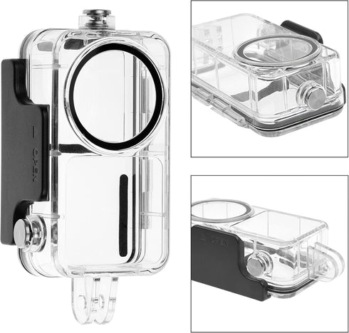 Camkix Waterproof Case for DJI Action 2 Power Combo, Protects Up to 147ft/45M Underwater, Clear Display Diving Case