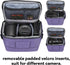 G-raphy Waterproof Camera Bag, DSLR SLR Messenger Bag with Pu Leather Handle for Photography Accessories (Purple)