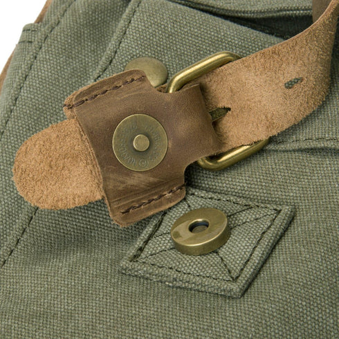 peacechaos Men's Canvas Camera Bag - Leather DSLR SLR Case, Vintage Messenger Sling Bag, Army Green