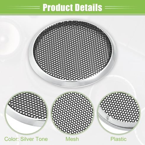 ACROPIX Universal 1.5" Round Car Speaker Grills Cover Mesh - Silver Tone Protector Case for Audio Speaker - Pack of 4