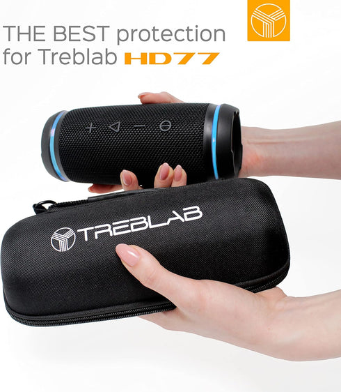 TREBLAB Original Carrying Case for HD77 Bluetooth Speaker - Fits Any Portable Speaker 3.15 x 3.19 x 7.36 in or less,