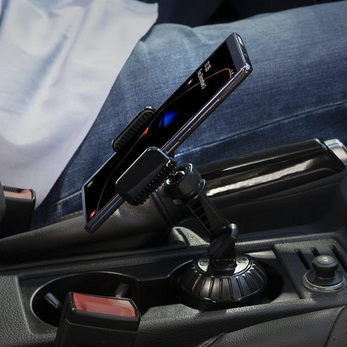 Scosche UHCUP2M-SP1 Universal Cup Phone Holder Mount - Adjustable Arms and Base, Fits Cupholder, 360 Degree Rotation