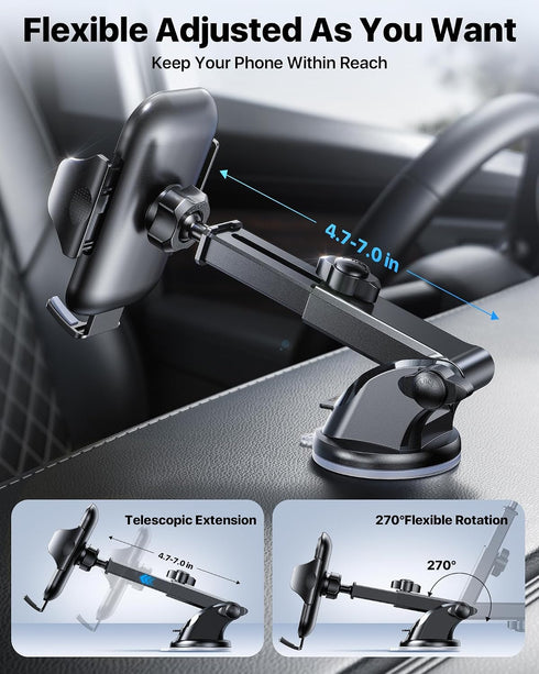 andobil 89+ LBS 2026 True Military-Grade Phone Holders for Your Car Strongest Suction & Clip Ultimate Car Phone Holder