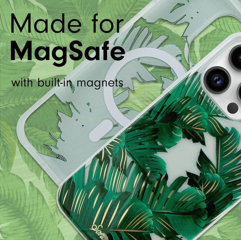 Sonix Case for iPhone 15 Pro, Compatible with MagSafe, 10ft Drop Tested, Bahama Palm Leaves