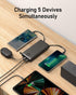 VEEKTOMX 20000mAh Power Bank with Built-in Cables, Portable Charger for iPhone, USB C LED Display External Battery