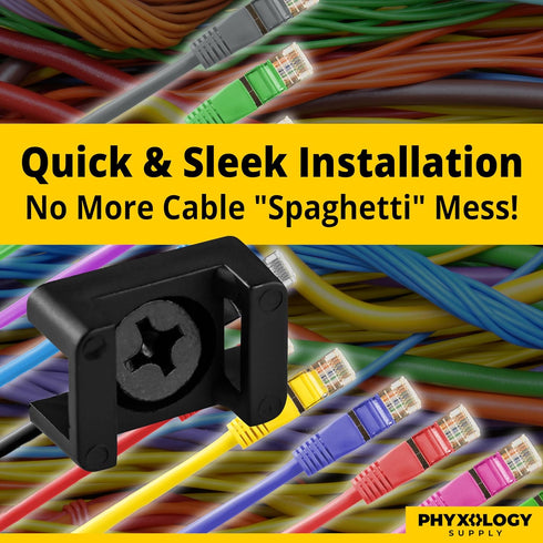 Pro-Grade Slim 1x .6 Cable Tie Mounts with Screws, 100 Pack, Black Zip Tie Bases for Wire Management