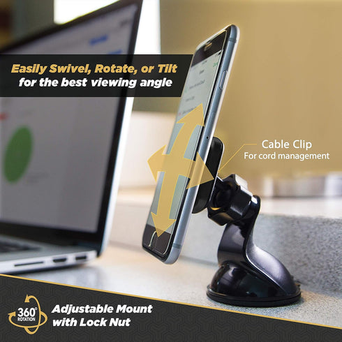 Scosche MAGWSM-2PXCES0 MagicMount Magnetic Suction Cup Phone Mount for Car Windshield/Dashboard - 360° Adjustable