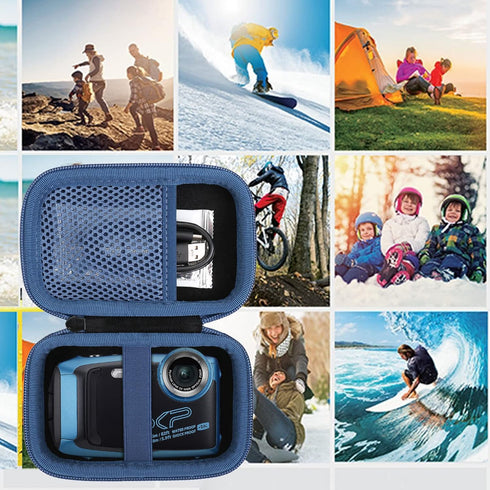 khanka Carrying Case Replacement for Fujifilm FinePix XP140/XP130/XP120/XP90 Waterproof Digital Camera (Blue)