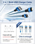 Multi USB Charging Cable USB to USB C and Lightning Cable, 4ft Braided 2 in 1 Fast USB Cable with Type C/Lighting Port for iPhone 15 Pro Max 14 13 12 XR Samsung Google iPad Multiple Phone Charger Cord