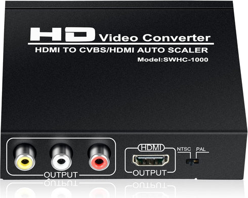 HDMI to RCA and HDMI Adapter Converter - NEWCARE HDMI to HDMI+3RCA CVBS AV Composite Video Audio Adapter