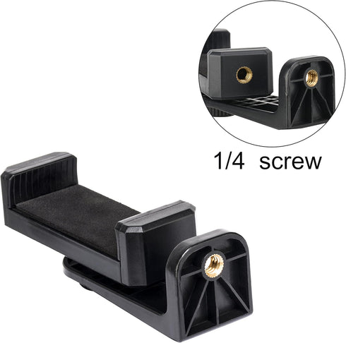 BONFOTO Universal Cell Phone Tripod Mount Adapter, Adjustable with Padded Clip, Rotates Vertical and Horizontal
