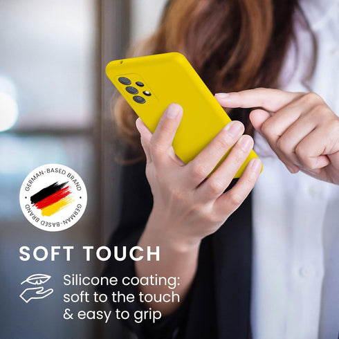 kwmobile Case for Samsung Galaxy A52 / A52 5G / A52s 5G, TPU Silicone Phone Cover with Soft Finish - Radiant Yellow
