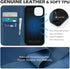 SHIELDON 15 2023, 15 6.1" Case for iPhone Genuine Leather Wallet Foldable Case with Kickstand RFID Blocking Card Holder