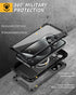 Lanhiem Metal Case for iPhone 15 Pro Max, Heavy Duty Shockproof Cover with Built-in Camera Kickstand & Glass Protector