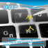 HQRP 2-Pack Hebrew Blue Keyboard Stickers, Transparent Background, for All Keyboards, PC Desktops, Laptop