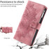 Asuwish Wallet Case for Samsung Galaxy S9 - Mandala Flower Leather, Zipper Card Holder, Tempered Glass, Rose Gold.