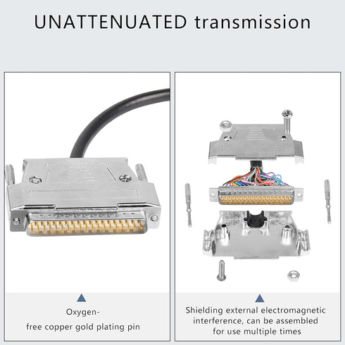 XMSJSIY DB37 Connector Adapter, 37 Pin Serial Extension Cable with Bare Wire - 1M/3.2Ft (DB37 Male)